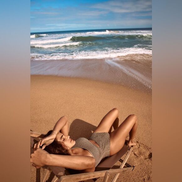 NEW FREE PEOPLE BEACH RIOT CELINE SHINE ONE PIECE - Picture 4 of 5